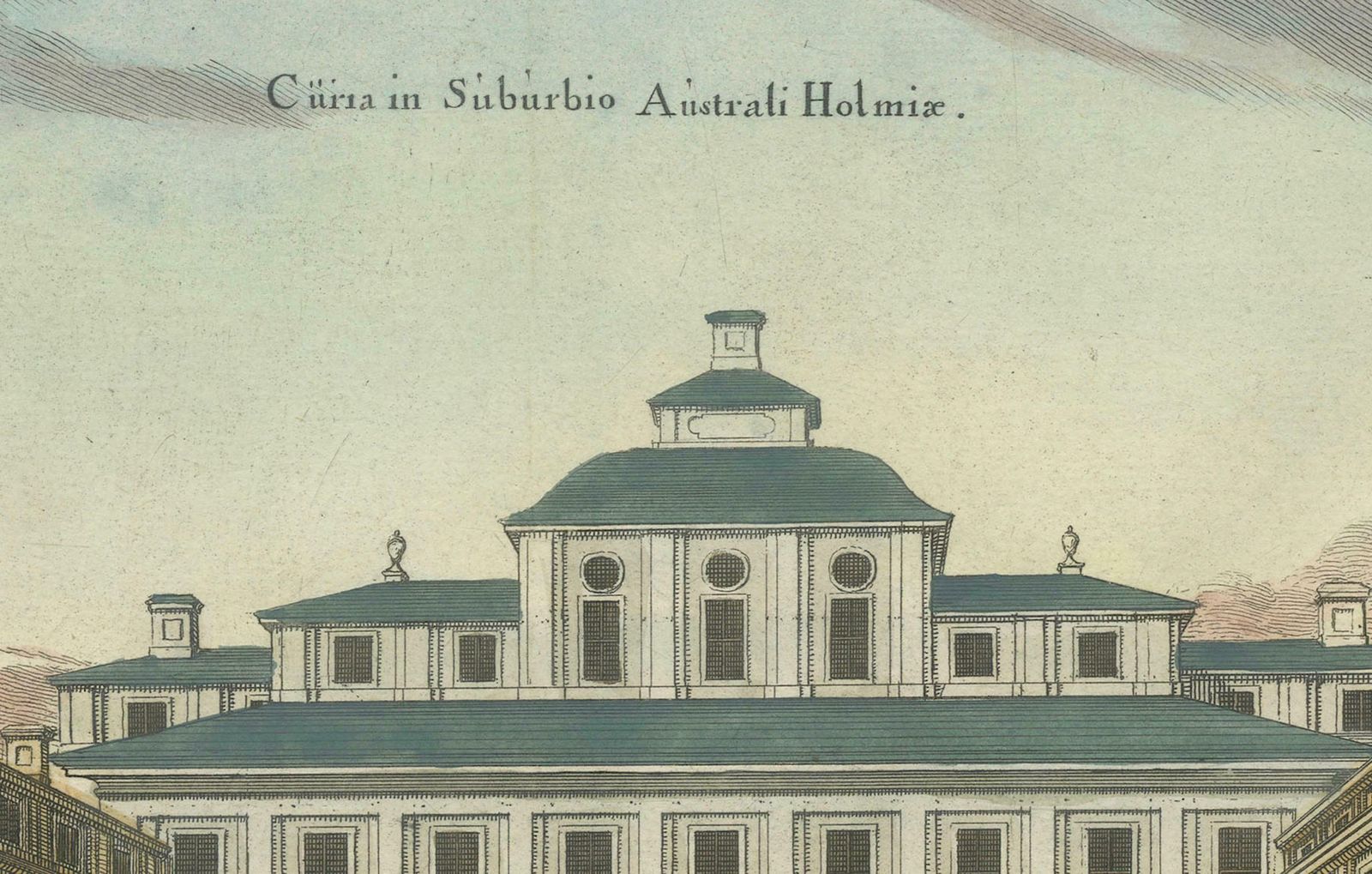 The Southern Courthouse Of Stockholm: An Engraving By Willem Swidde, 1691 photo vintage
