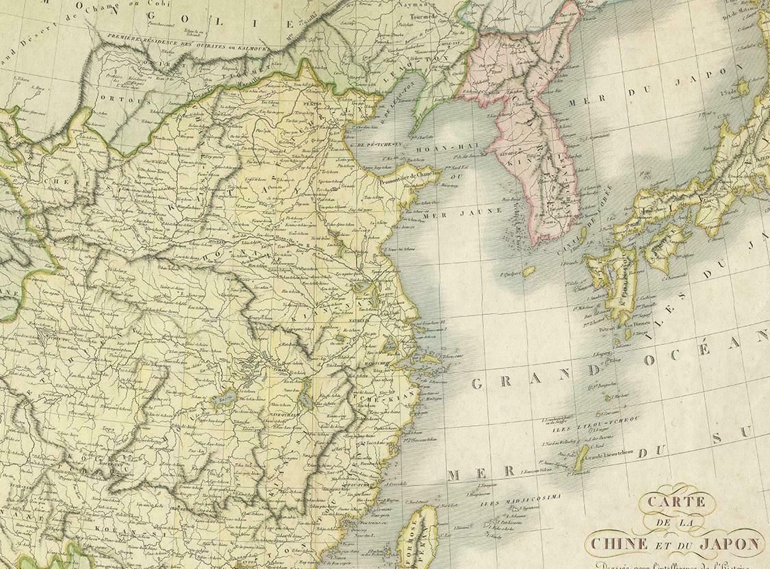 Antique Map Of China And Japan By Tardieu, 1821 photo for sale