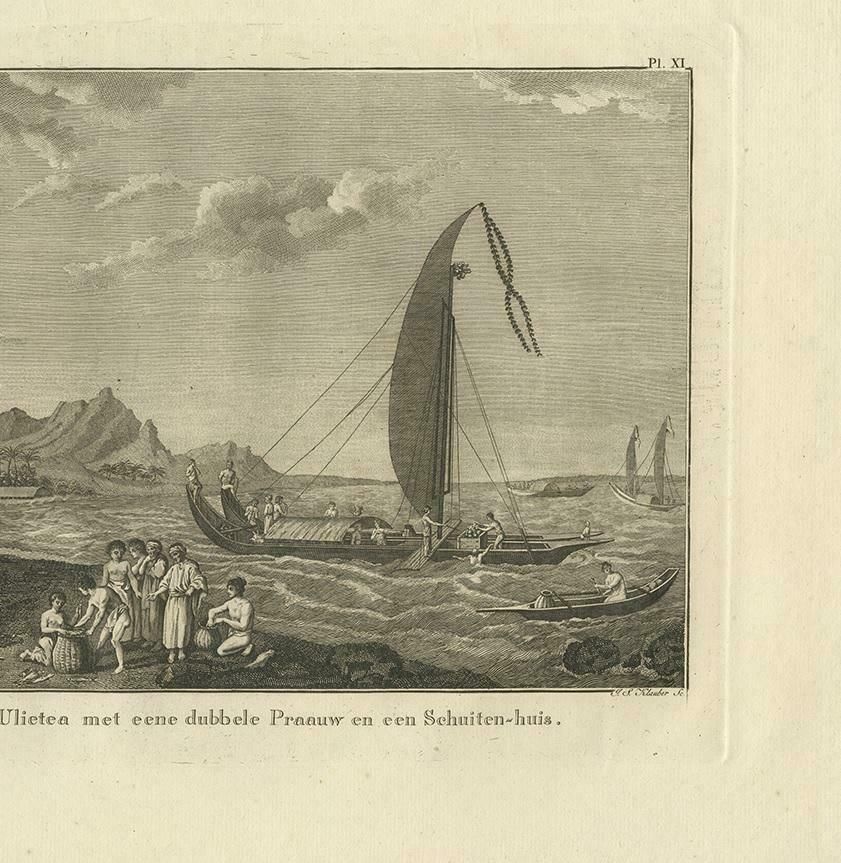 Antique Print Of Ulietea In French Polynesia, Cook, 1803 photo Art