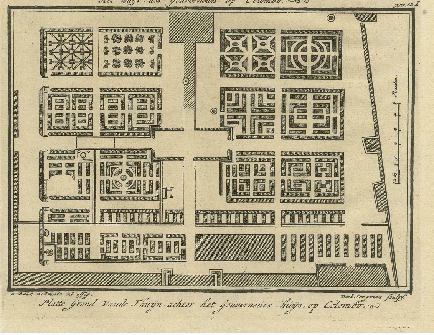 Antique Print Of The Governor's House In Colombo By Valentijn, 1726 photo Art