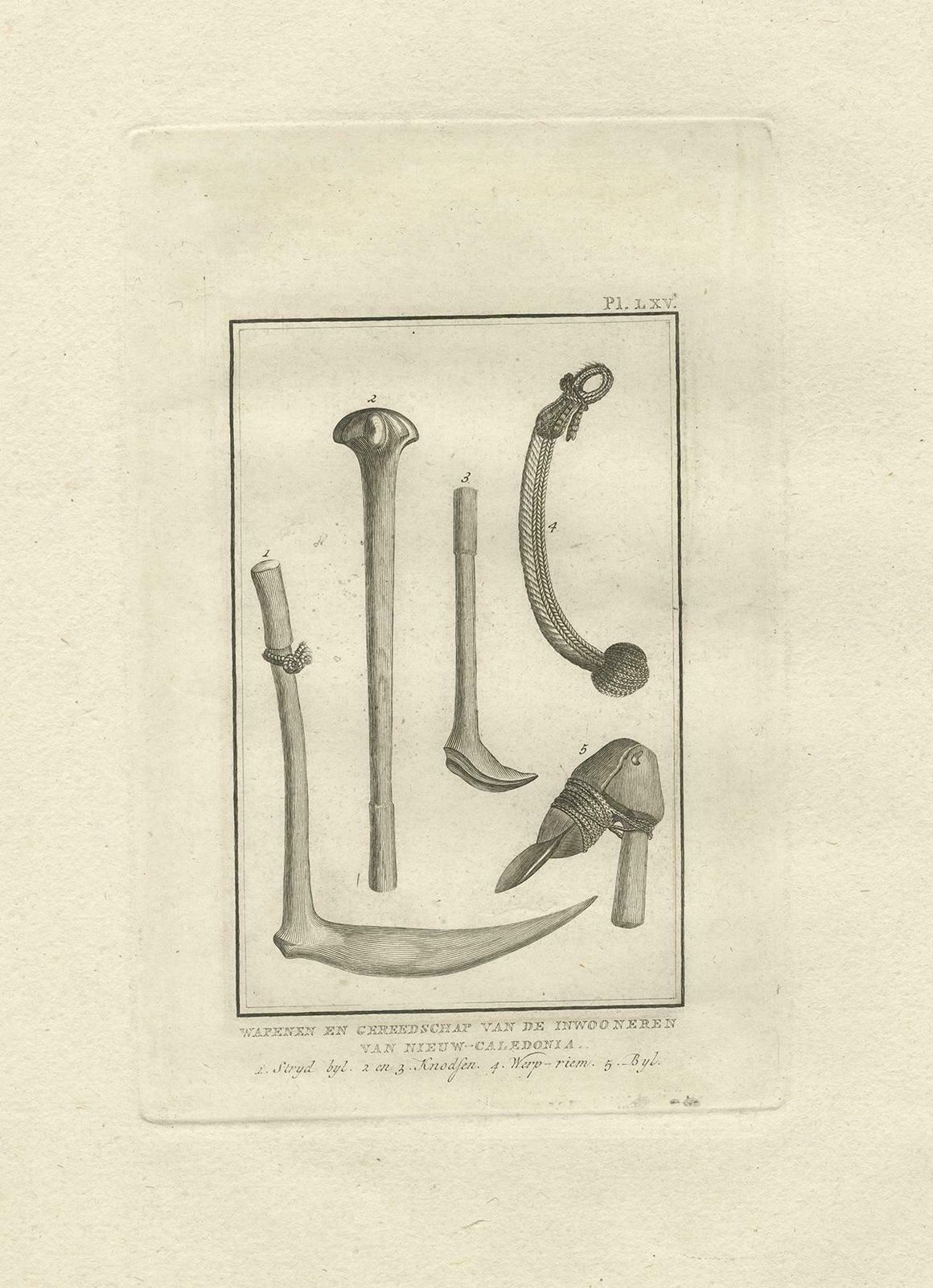 Antique Print Of Tools From New Caledonia By Cook '1803' photo furniture