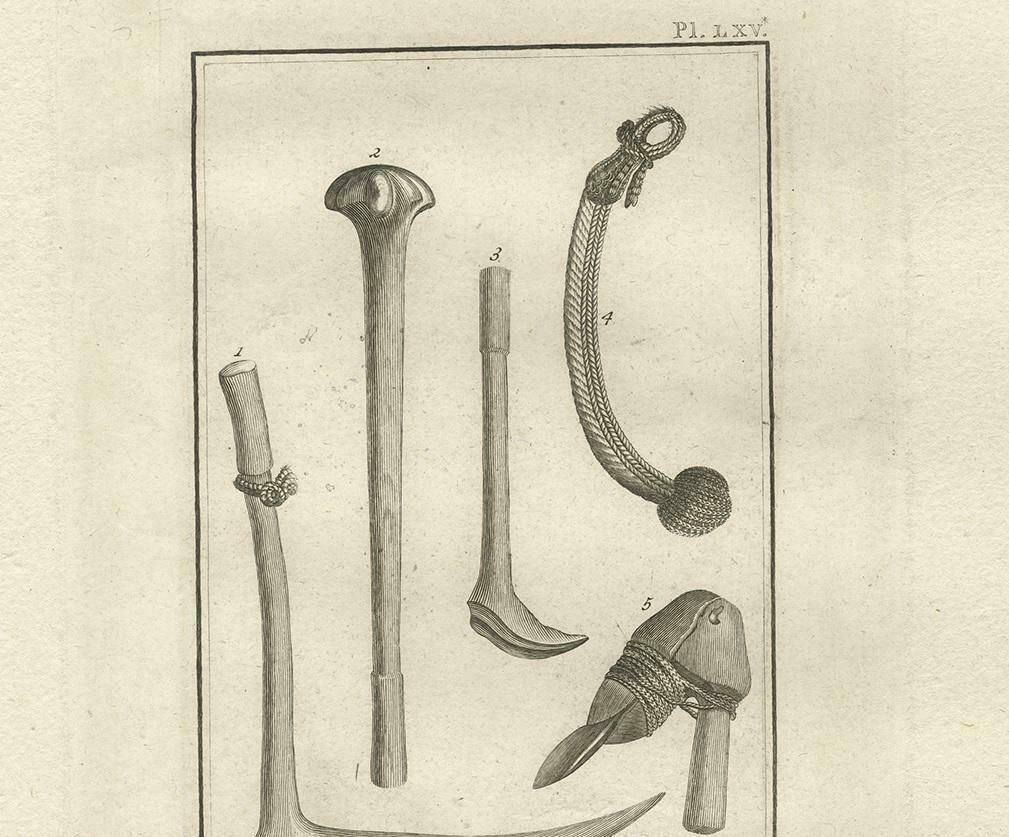 Antique Print Of Tools From New Caledonia By Cook '1803' photo for sale