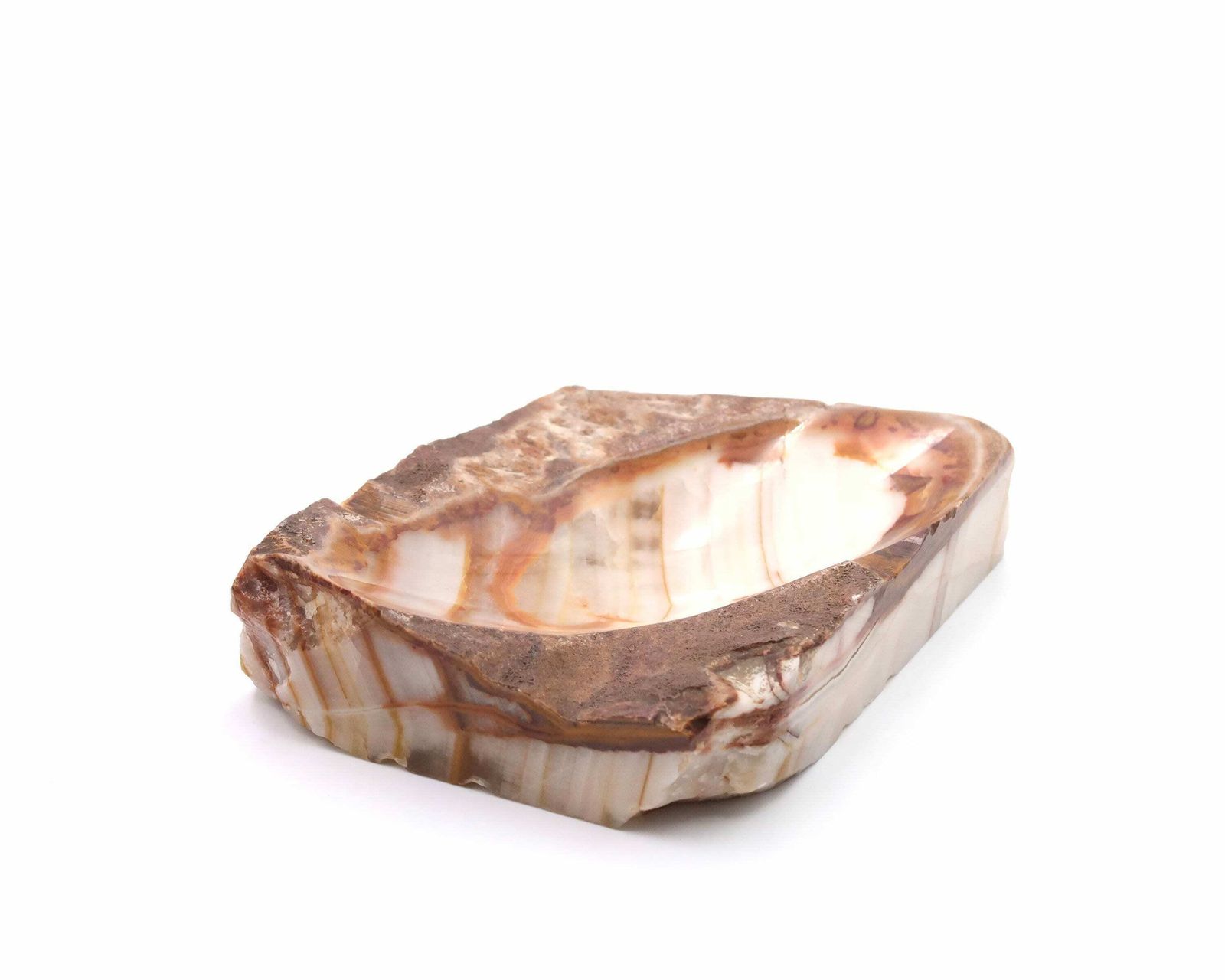 Carved Stone Ring Dish Or Ashtray, 1970s / Brown Beige, Folk photo Home Decor