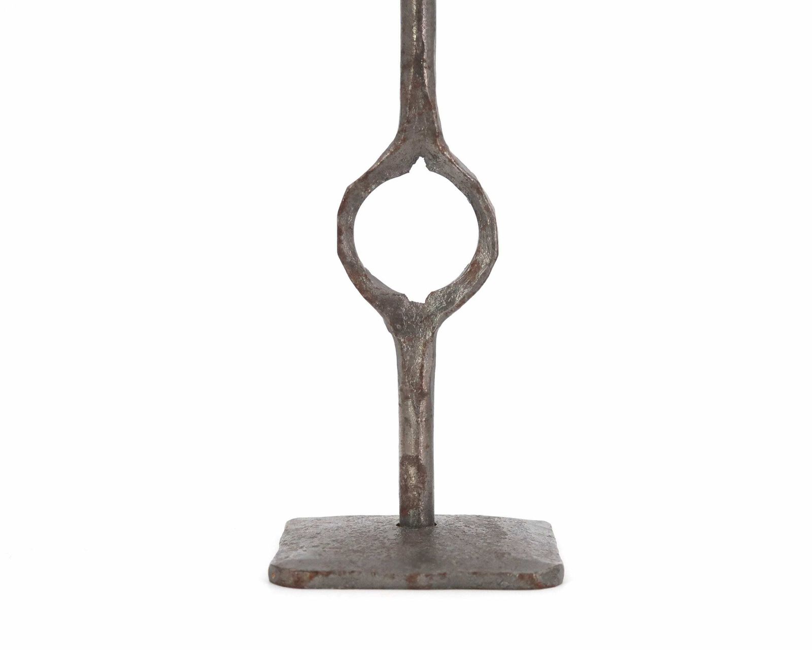 French Modernist Steel Candle Holder Signed Robert J, 1970s / Modern, Minimalist, Modernist photo for sale