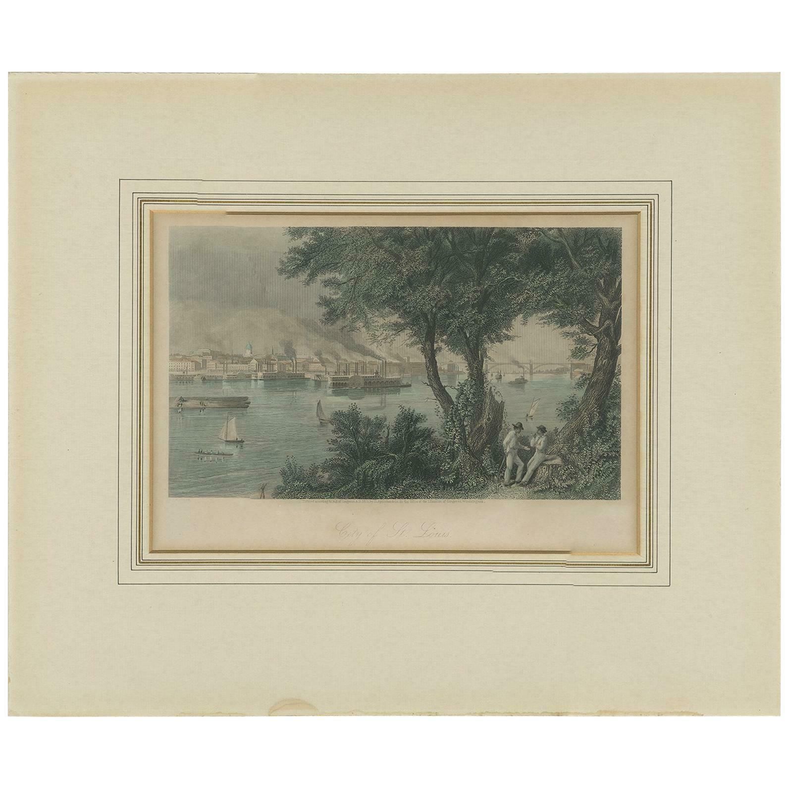 Antique Print Of The City Of St. Louis By Appleton, 1872