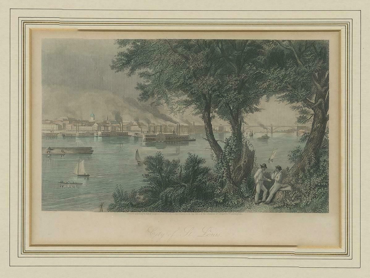 Antique Print Of The City Of St. Louis By Appleton, 1872 photo furniture