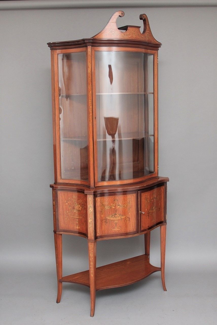 19th Century Satinwood Inlaid Display Cabinet photo buy