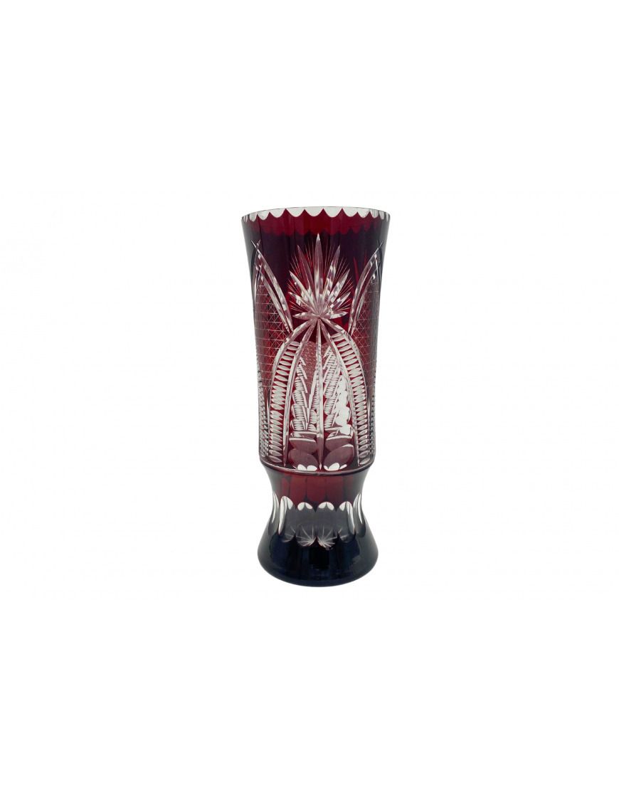 Burgundy Crystal Vase, Poland, 1960s. photo furniture