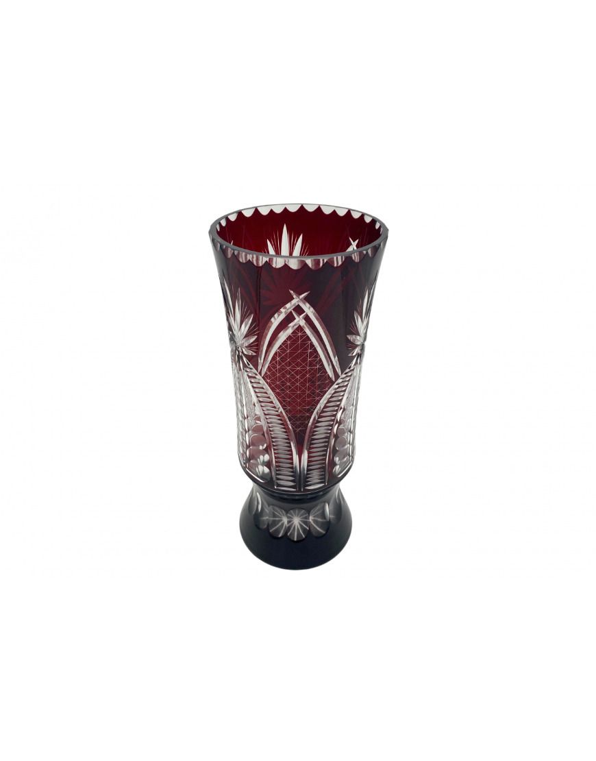Burgundy Crystal Vase, Poland, 1960s. photo 450.0