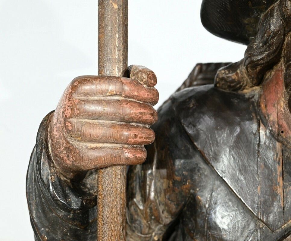 photo vinterior Important Sculpture Of Saint James In Polychromed Oak – 18th Century