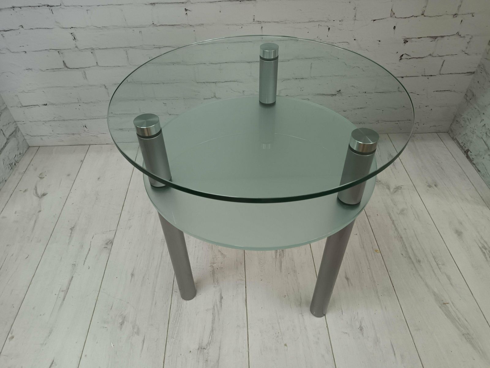 Vintage Glass & Chrome Hall Table Plant Stand Side Table 2 Tier 1980's Retronovia 5 Out Of 5 Stars photo furniture