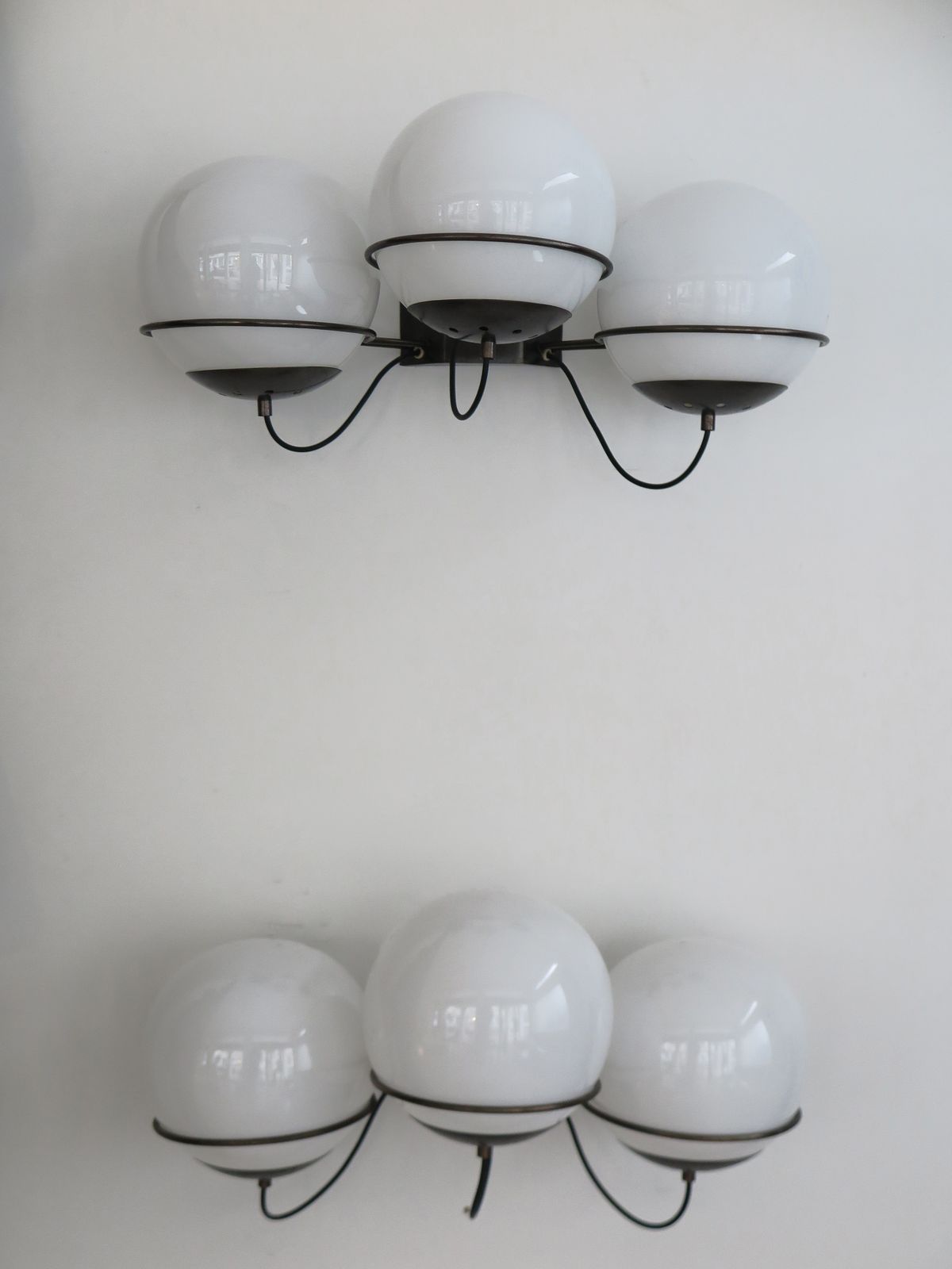 Italian Candle Metal Glass Sconces Wall Lights Set Of Two, 1960s photo vinterior