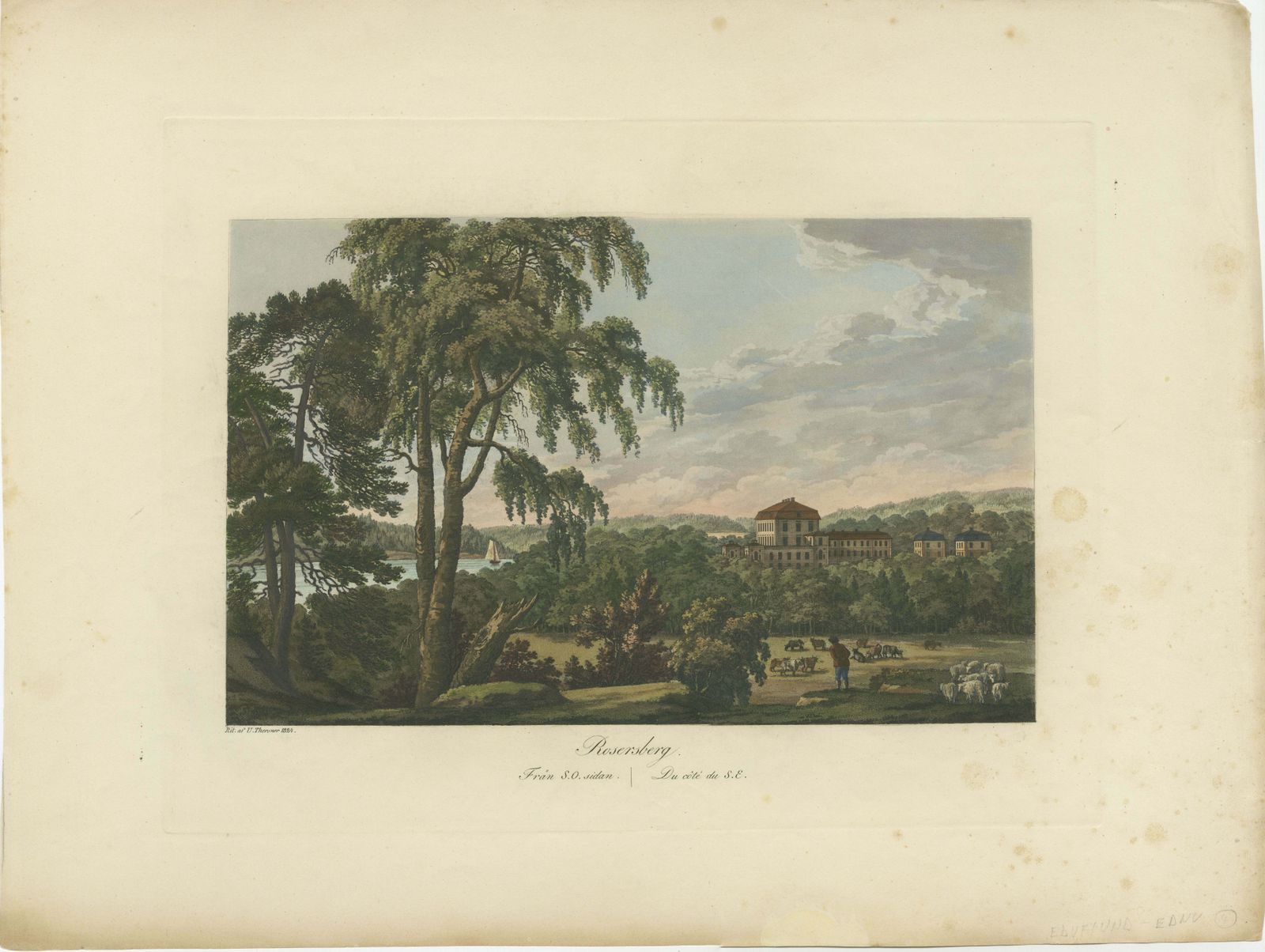 Pastoral Elegance: Ulrik Thersner's 1824 Aquatint Of Djursholm Castle photo furniture