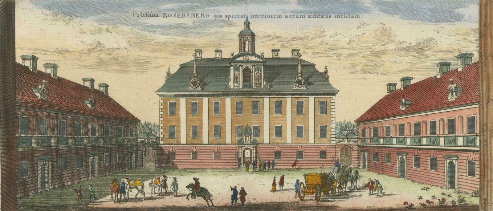 photo furniture Rosersberg Palace In Sweden: Dual Perspectives By Willem Swidde, Circa 1695