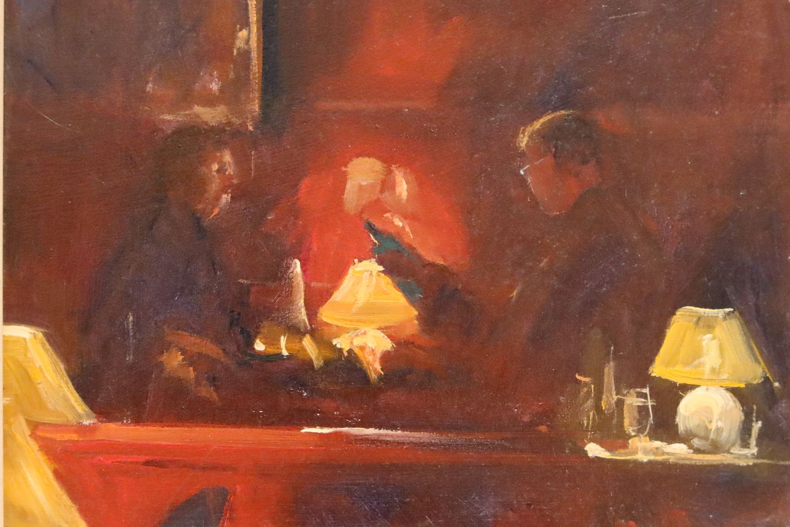 French Café Oil Painting By Roger Dellar photo Art