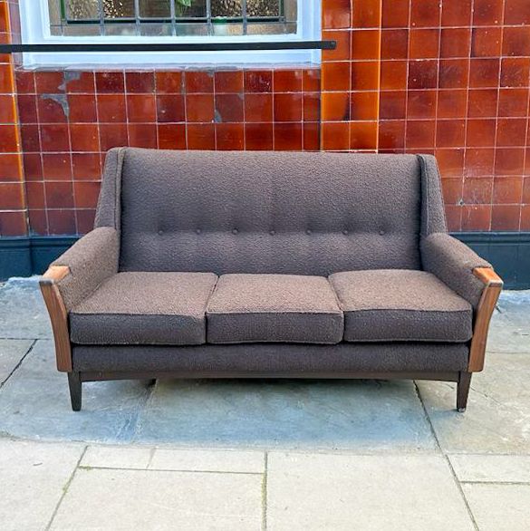 Teak Mid Century 3 Seater Sofa