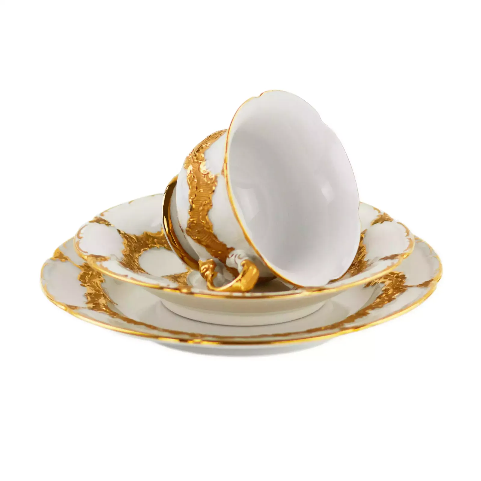 Luxurious Mocha Service For Six People. Meissen. 20th Century. photo for sale