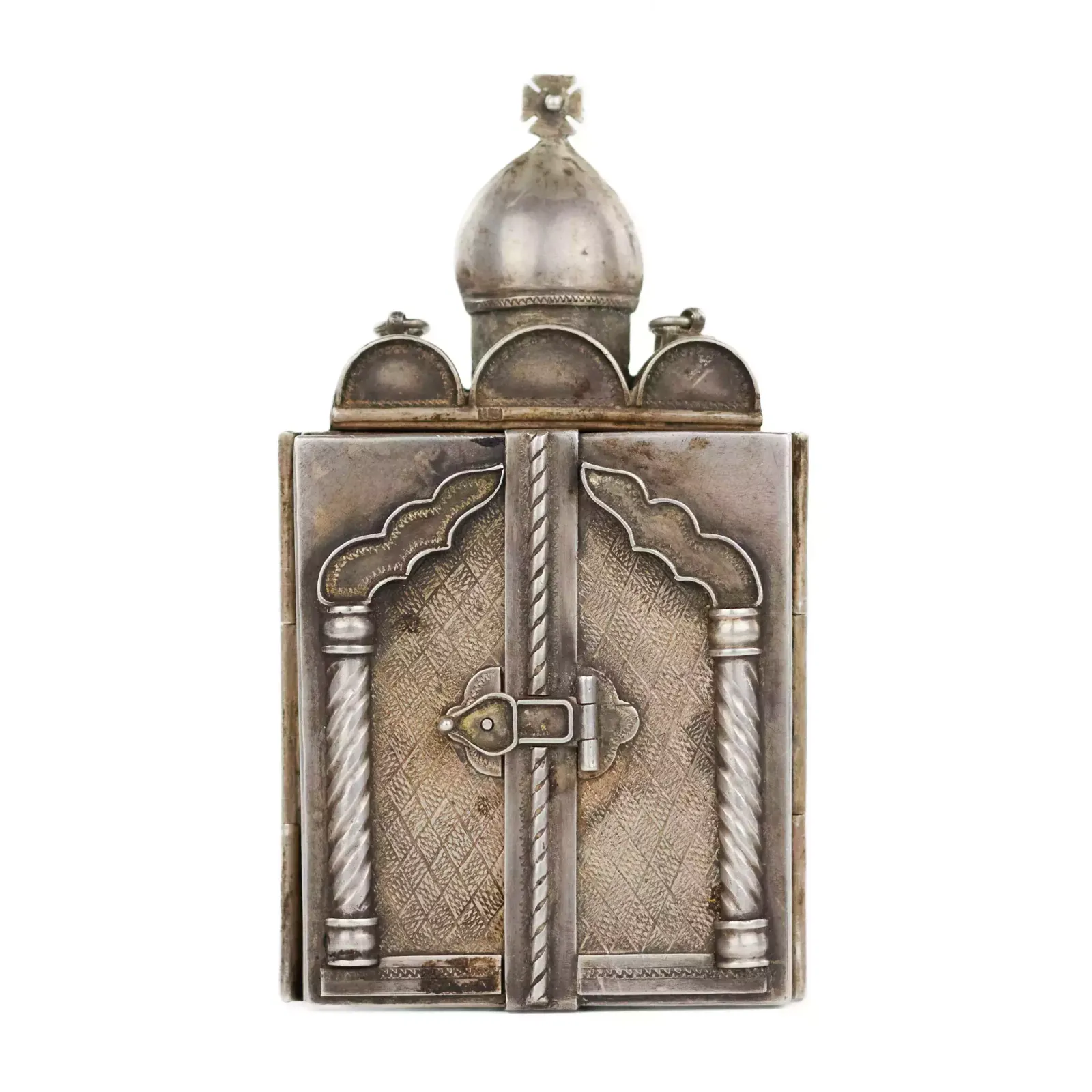 Three Leaf, Silver Folding In The Form Of A Temple. I.V.Zakharov. 1862 Moscow. photo 2350.0