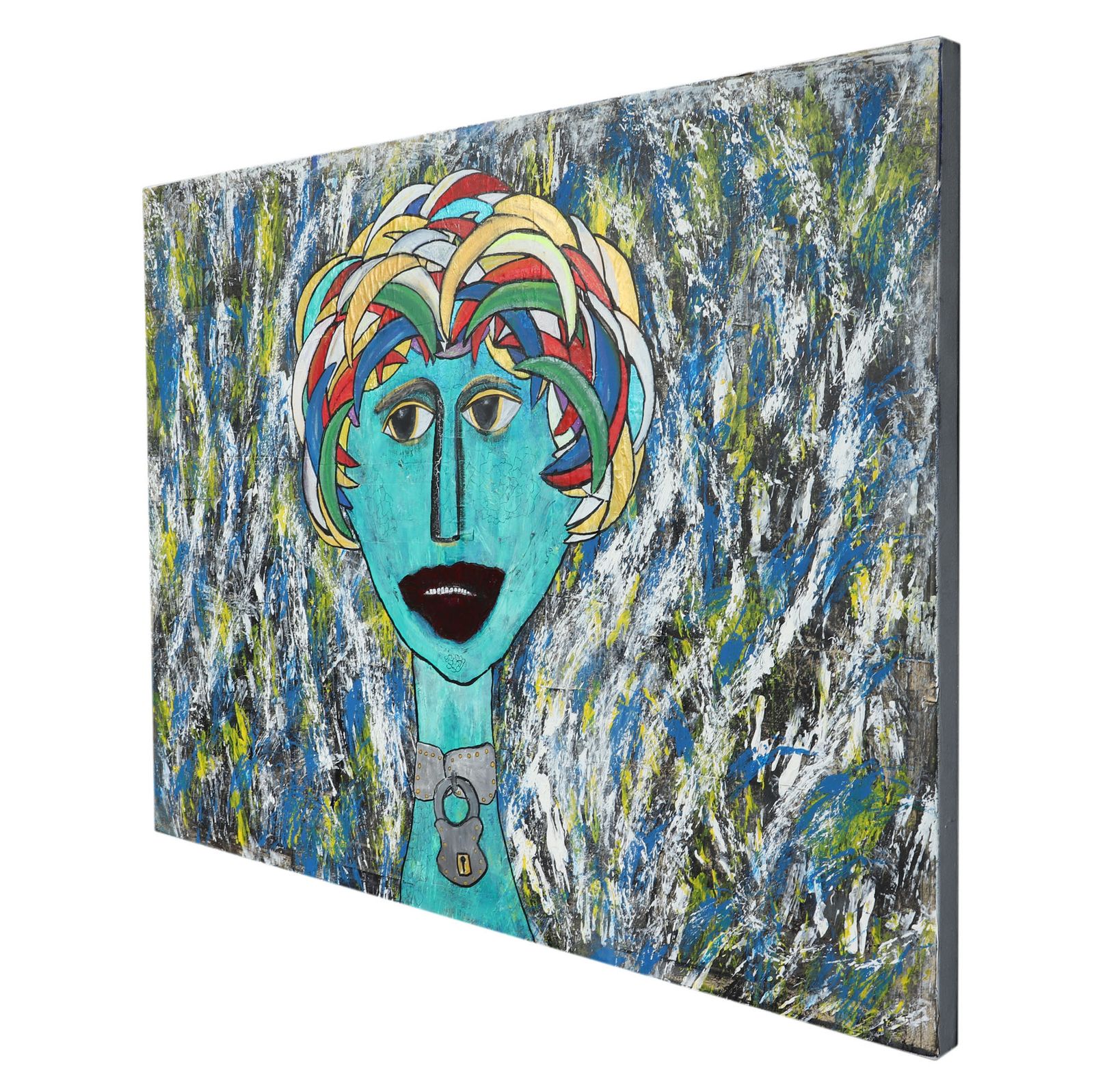 Locked Away Mixed Media On Canvass By Terry Thomas photo for sale