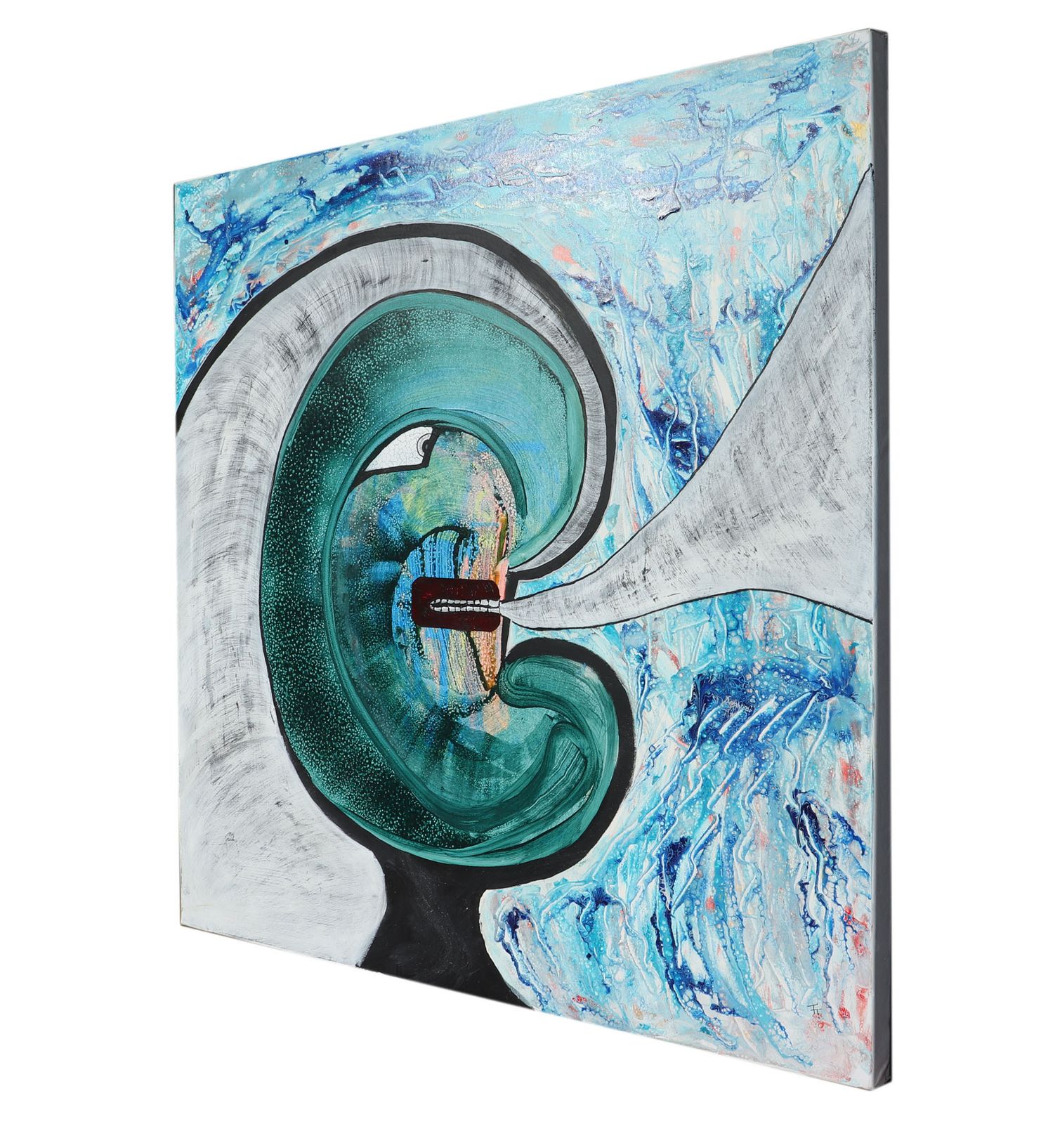 Smoke Head Mixed Media On Canvass By Terry Thomas photo Art