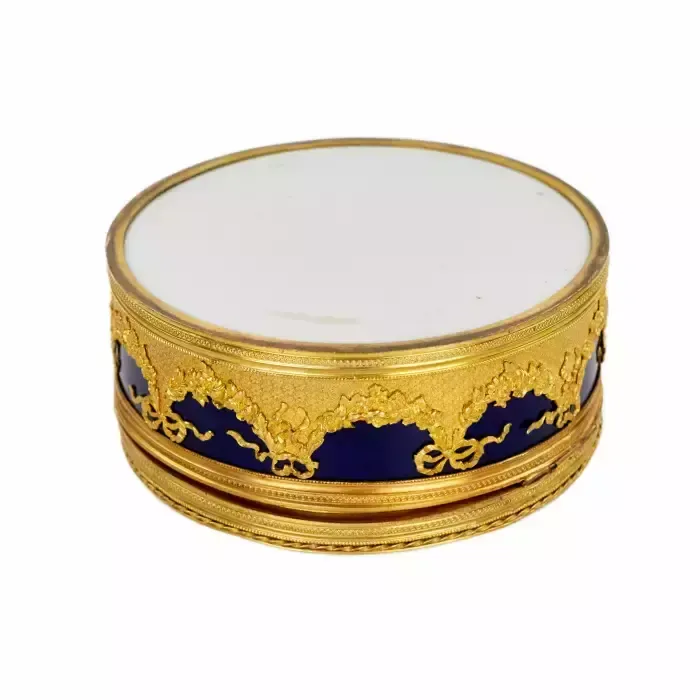 Round Porcelain Box With A Miniature In The Style Of Louis XVI. photo Home Decor