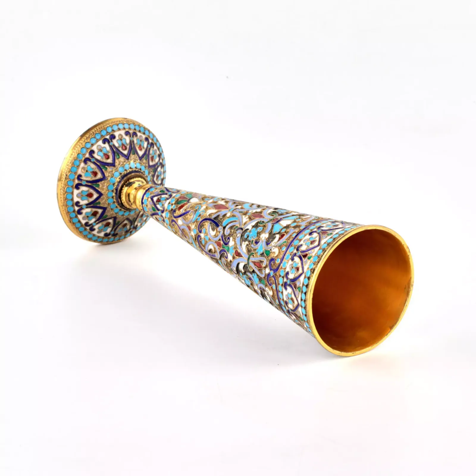 Silver Cloisonne Enamel Champagne Glass. Vasily Agafonov. photo for sale