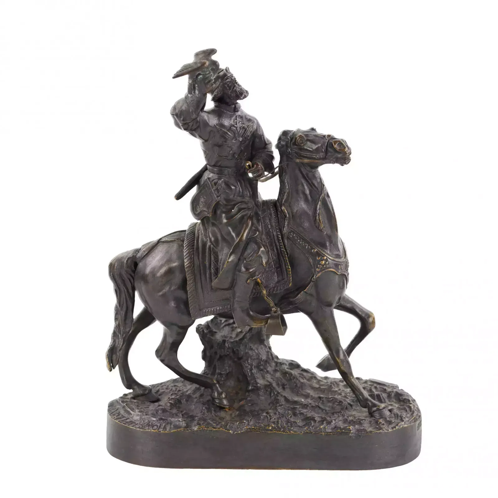 Bronze Sculpture Of The Tsars Falconer. Model E. Lancer. Russia photo furniture