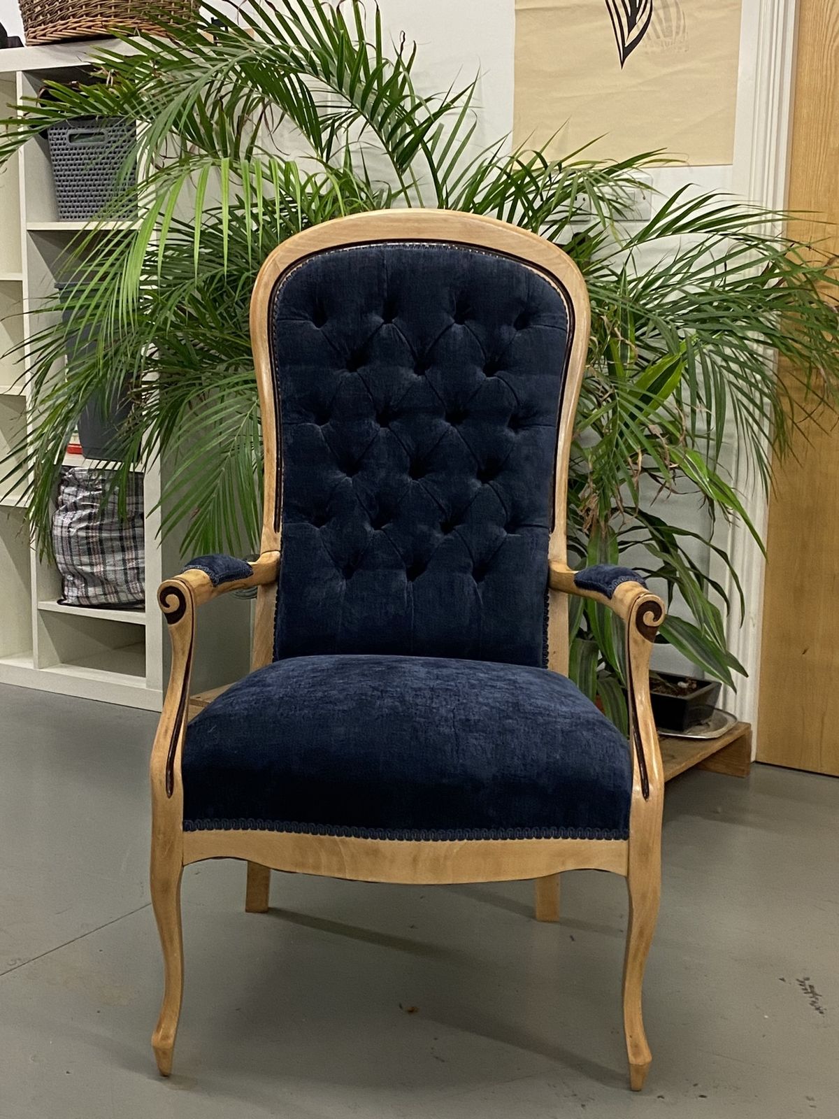 Fully, Traditionally Upholstered Queen Anne Style Reproduction Chair photo furniture