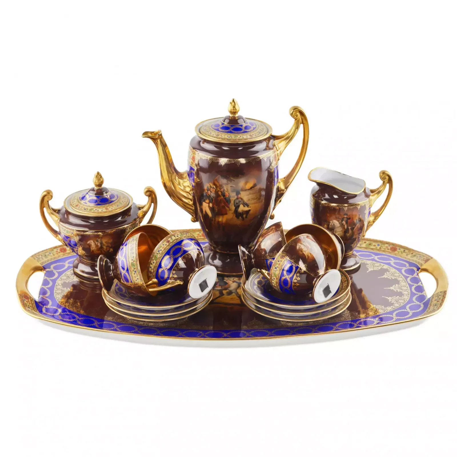 photo furniture Coffee Service In The Empire Style With Scenes From The Life Of Napoleon. Friedrich Simon Carlsbad
