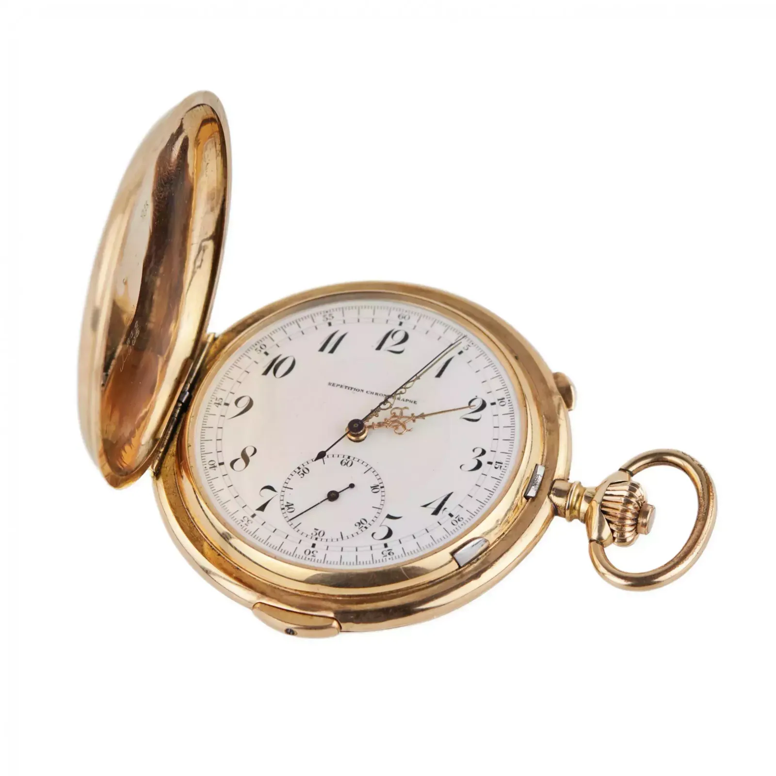 Home Decor Heures Repetition Quarts Taschenuhr Chronographe 14k Gold Pocket Watch photo