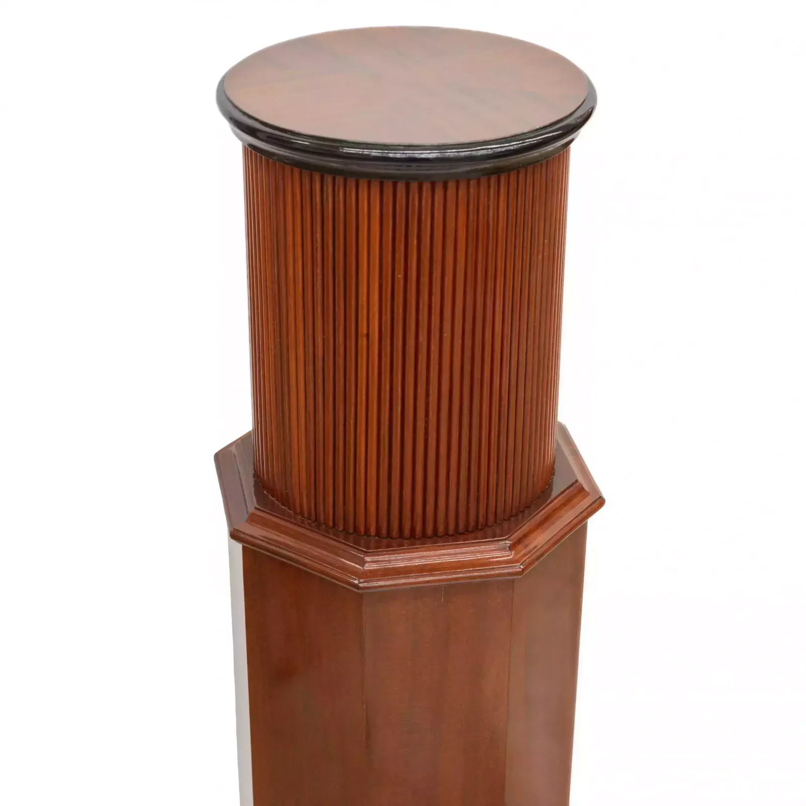 Console Column In Art Deco Style. With A Carved Figure Of A Nude Lady And A Fox. 20th Century. photo vintage