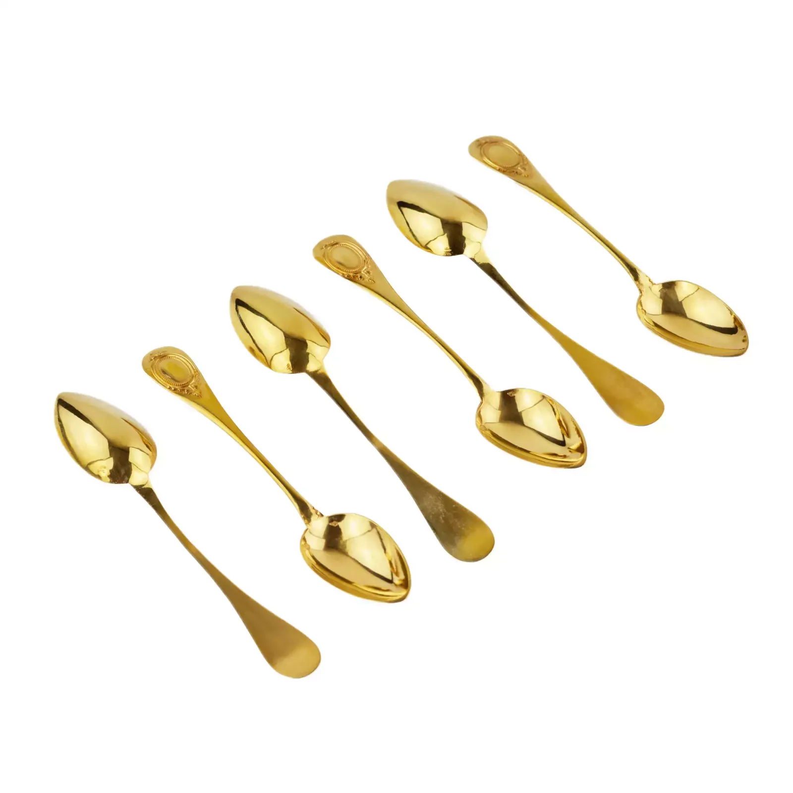 Set Of 6 Silver, Gilded Teaspoons In The Original Boulle Box. France. Turn Of The 19th And 20th Centuries. photo for sale