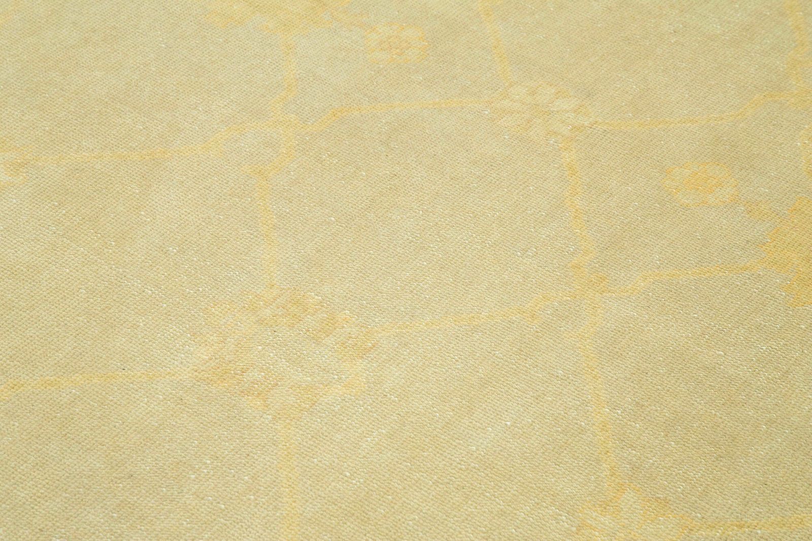 Hand Knotted Yellow Oriental Oushak Rug photo 1628.0