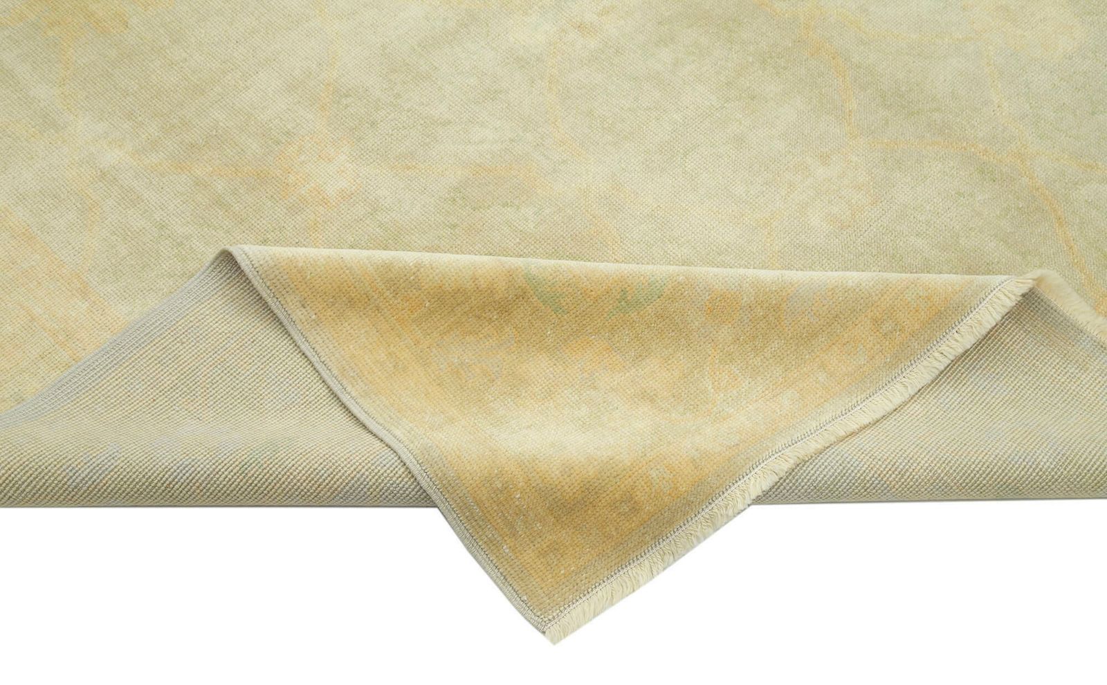 Hand Knotted Yellow Oriental Oushak Rug photo vinterior