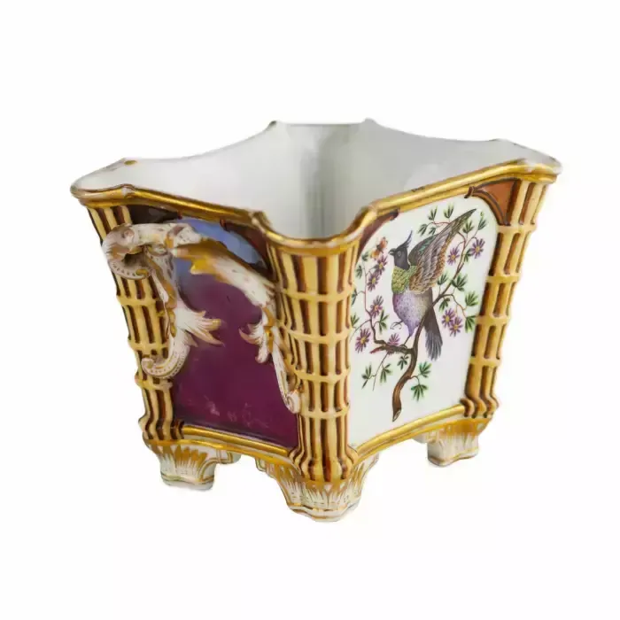 Porcelain Flowerpot From The Miklashevsky Factory. Russia Mid 19th Century. photo vinterior