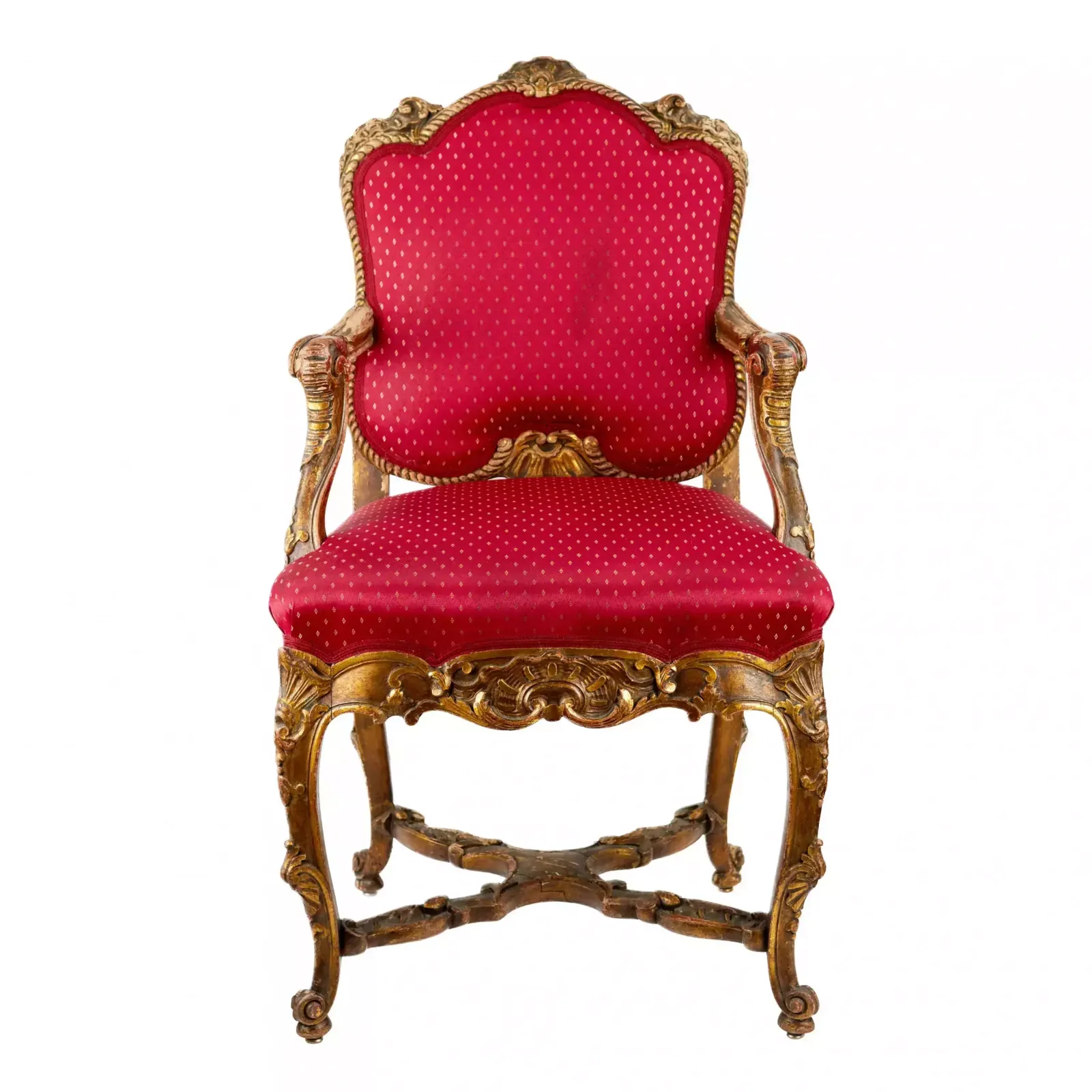 Magnificent, Carved Chair In The Rococo Style Of The 19th 20th Centuries. photo for sale