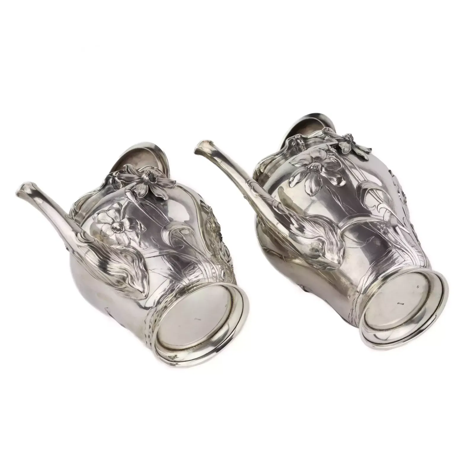 Silver Tea And Coffee Service In Art Nouveau Style. Bruckmann. After 1888. photo vintage