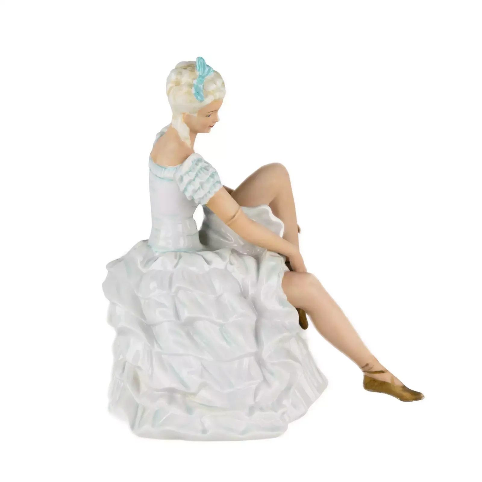 Porcelain Figurine. Ballerina. Unterweissbach. Germany. 1950 1960s photo vinterior