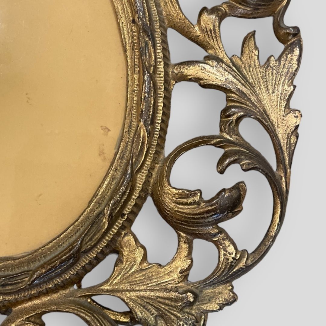 A Beautiful Pair Of Edwardian Brass Oval Picture Frames photo buy