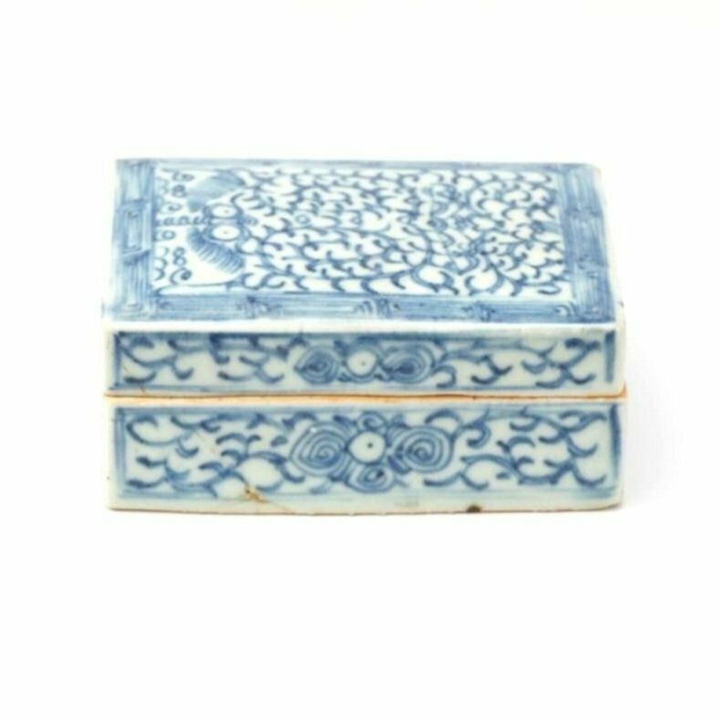 Qing Dynasty Blue & White Funerary Box