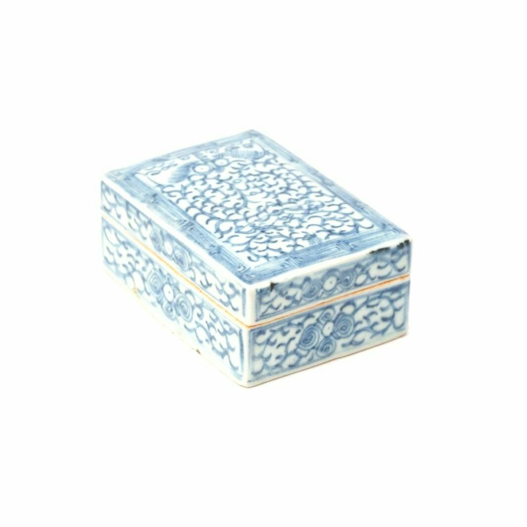 Qing Dynasty Blue & White Funerary Box photo 125.0
