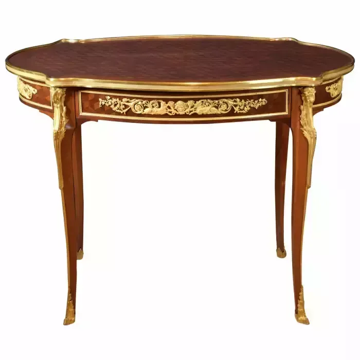 Oval Coffee Table In Louis XVI Style, Model Adam Weisweiler. France 19th Century
