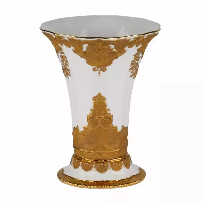 Magnificent Vase With Golden Relief. Meissen. Turn Of The 19th And 20th Centuries. photo furniture