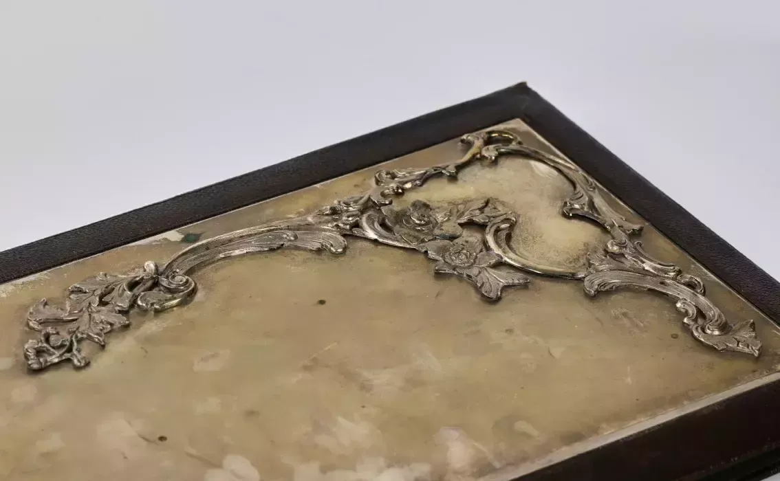 Leather Portfolio With Silver Overlay. Russia, 1908 1917. photo Home Decor