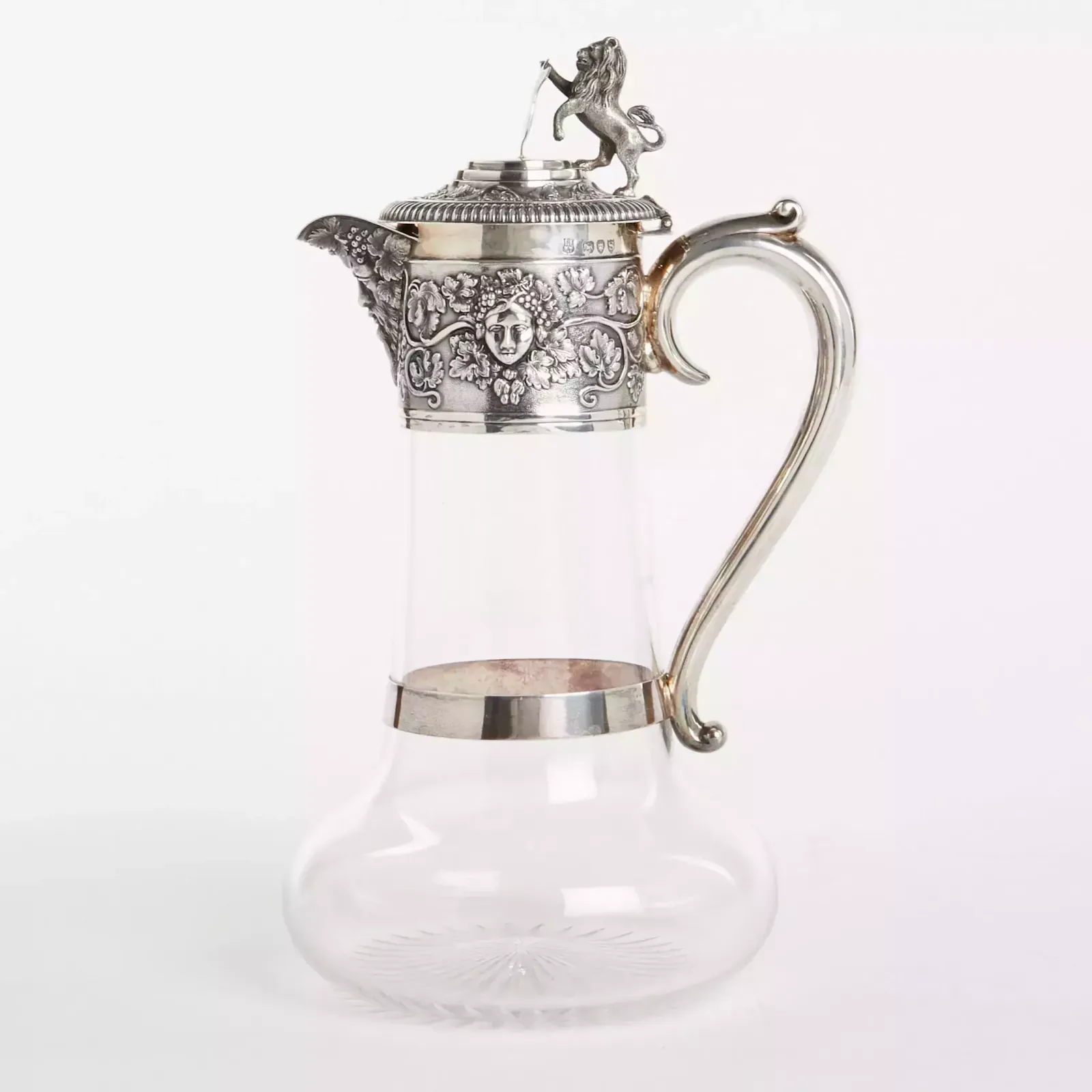 Silver Wine Jug With Glass. Horace Woodward & Hugh Taylor, London 1893.