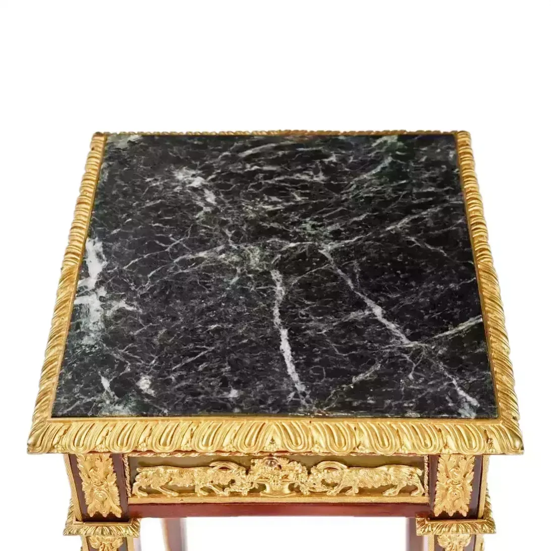 French Console In Mahogany And Gilded Bronze. In The Style Of Francois Linke. photo for sale