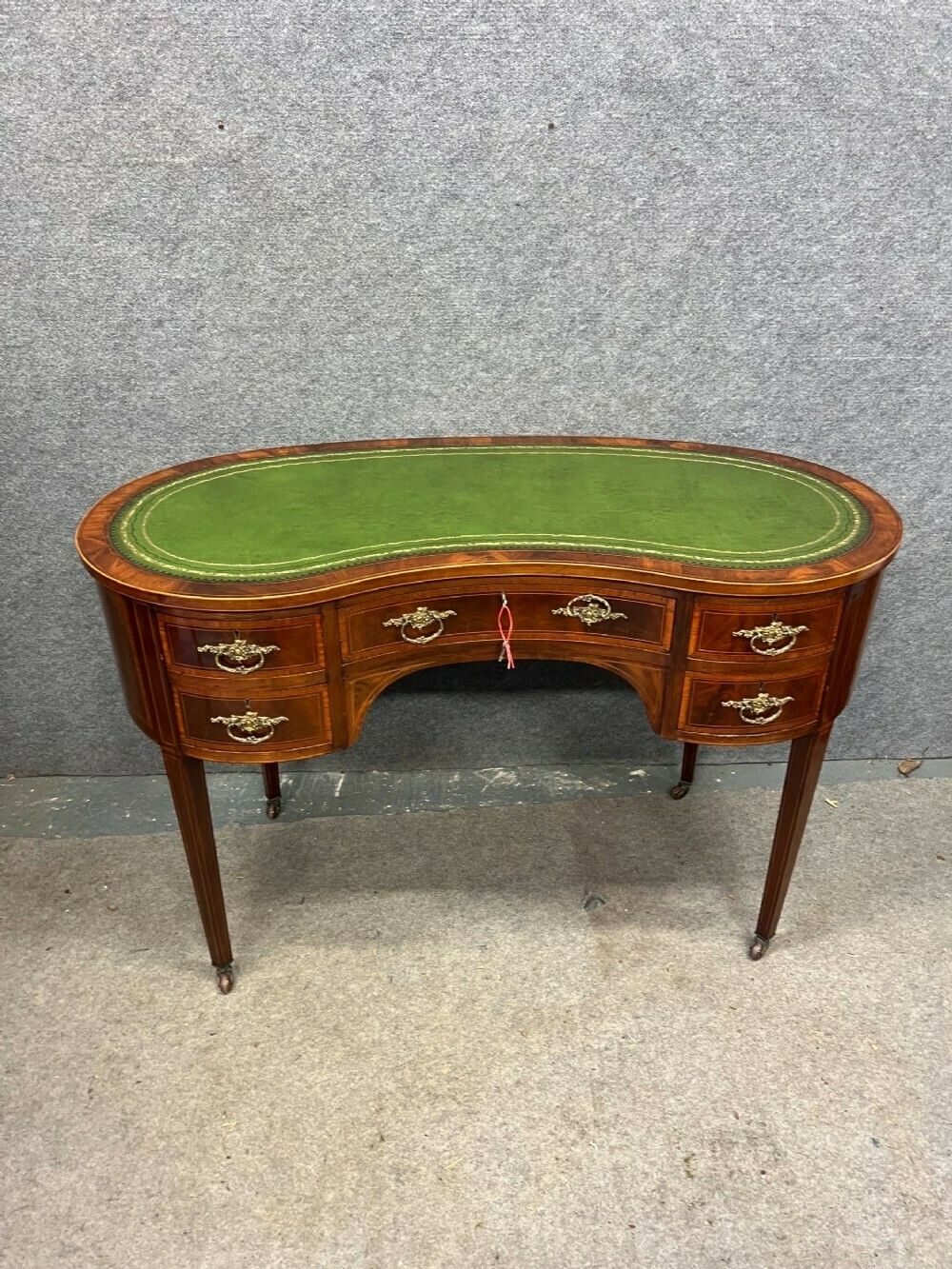 Edwardian Kidney Shaped & Inlaid Desk photo furniture
