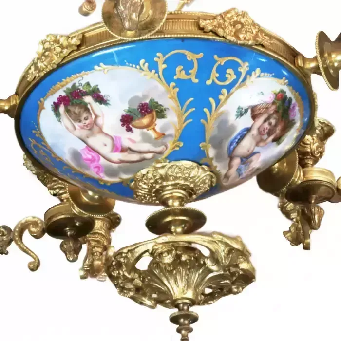 Chandelier With 15 Candles In Louis XVI Style. Sevres. photo Home Decor