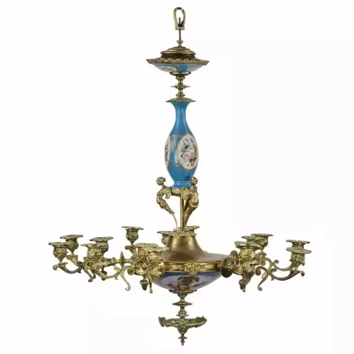 Chandelier With 15 Candles In Louis XVI Style. Sevres. photo vinterior