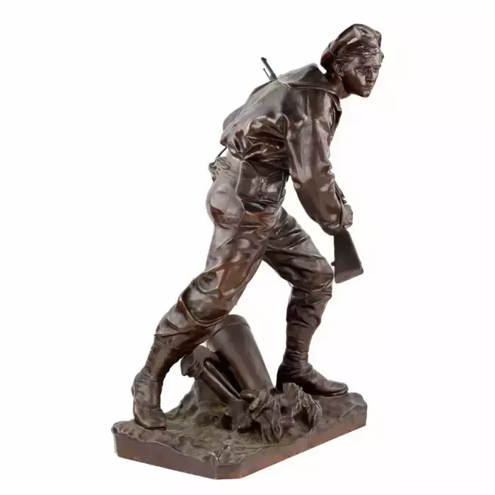 Onisme Aristide Croisy. Bronze Figure Of A Brave, Military Sailor. photo vinterior